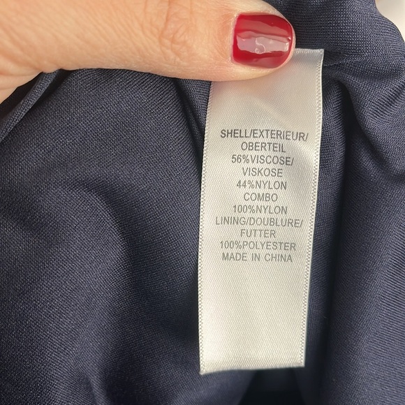 ADRIANNA PAPELL navy lace exposed zipper size 4 - Picture 5 of 5